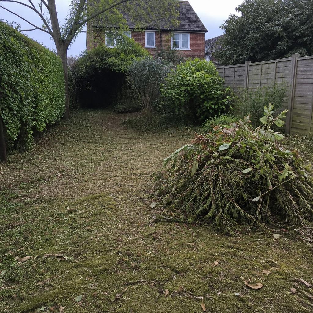 Garden trimmings gathered for collection